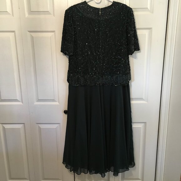 BRILLIANTE  All Occasion Sequin Dress Dark Green - Picture 8 of 10